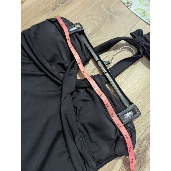 Sz 14 Elle Twist Front Halter Tankini Swimsuit Top - Picture 5 of 7